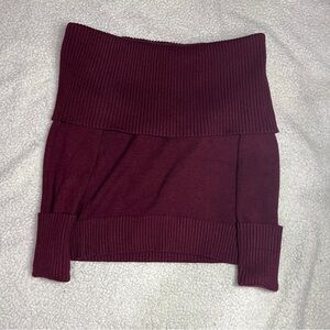 Off-the-Shoulder Burgundy Sweater
